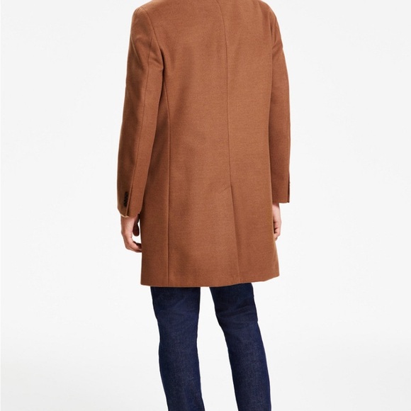 Kenneth Cole Reaction Brown‎ Wool Long Coat - Picture 2 of 3